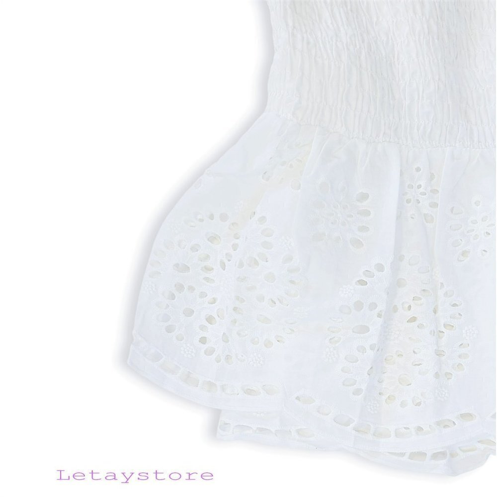 NWT ADIVA Plus Eyelet Peplum Hem Smocked Cotton Blouse Top - Picture 4 of 4